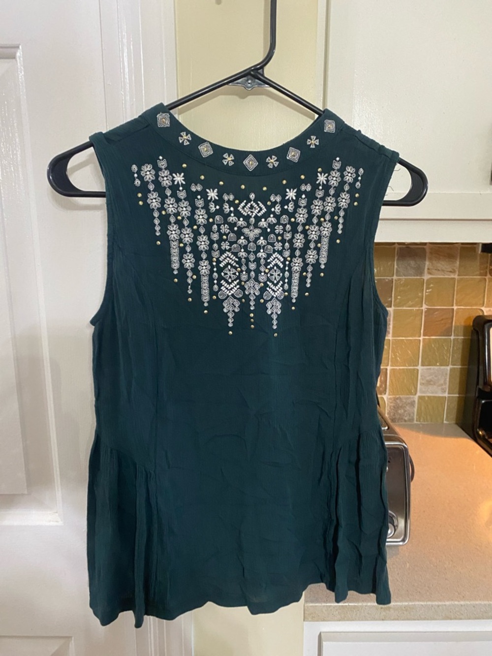 Knox Rose Dark Green Embellished Sleeveless Camisole